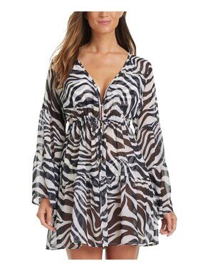 Bleu by Rod Beattie Zebra Cover-Up, Multi, Sz. M